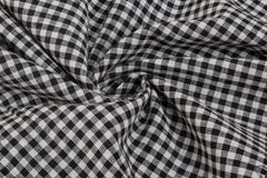 Black & White Gingham Check Cotton Fabric