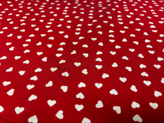 White & Red Canvas Heart Print