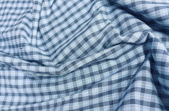 Blue Millmade Oxford Check Cotton Fabric