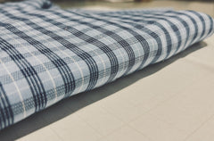 Blue Millmade Oxford Check Cotton Fabric