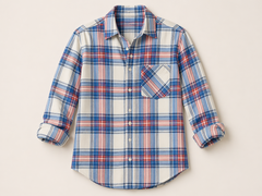 White & Blue Tartan Light Weight Twill Check Cotton Fabric