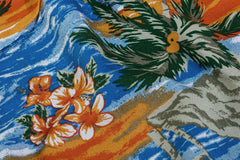 Blue & Orange Hawaiian Print