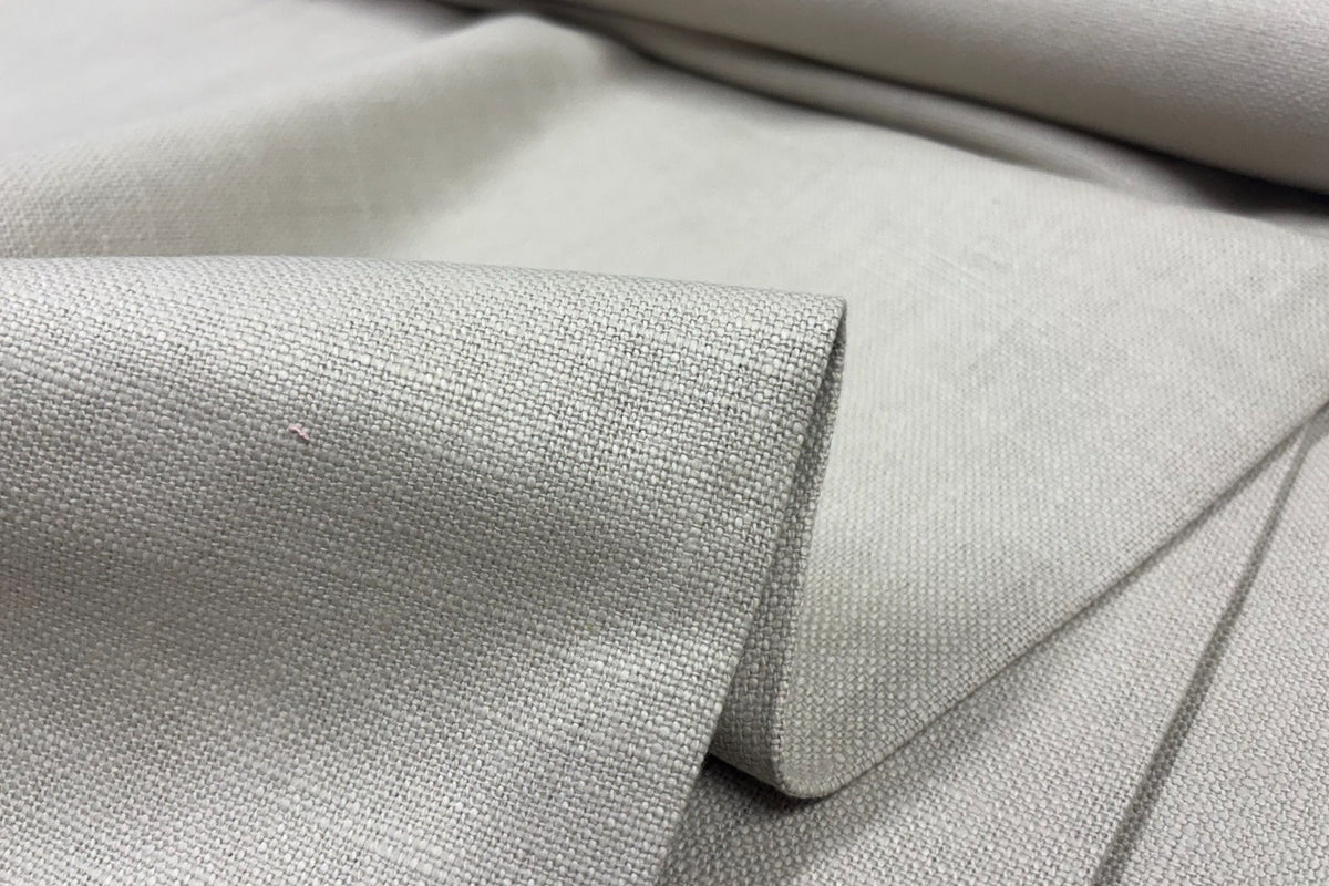Ivory Silky Slub Plain Cotton Linen Fabric