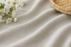 Ivory Silky Slub Plain Cotton Linen Fabric