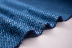 Romar Blue & Navy Dobby Jacquard Cotton Fabric