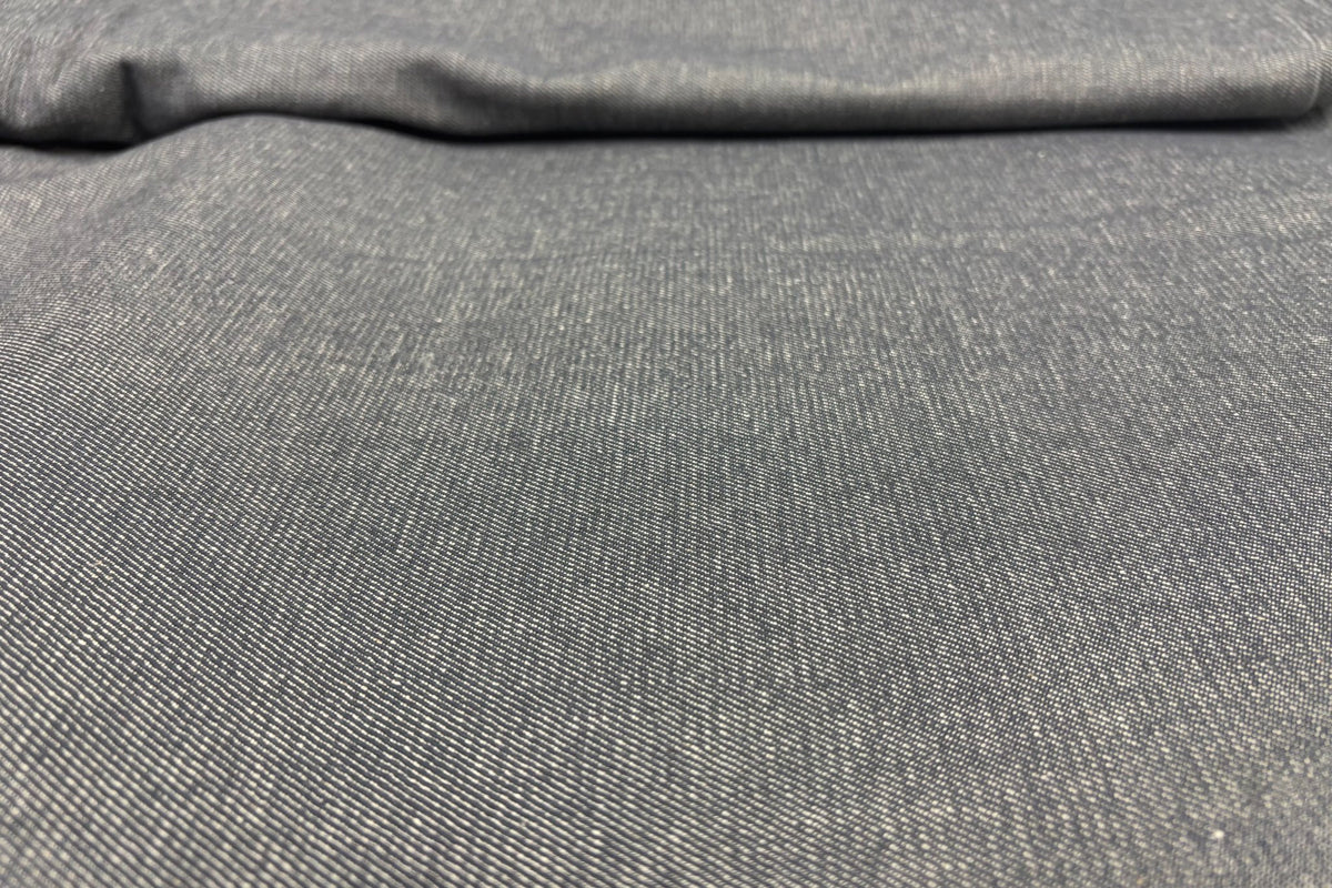 Grey Denim Plain Suiting Fabric