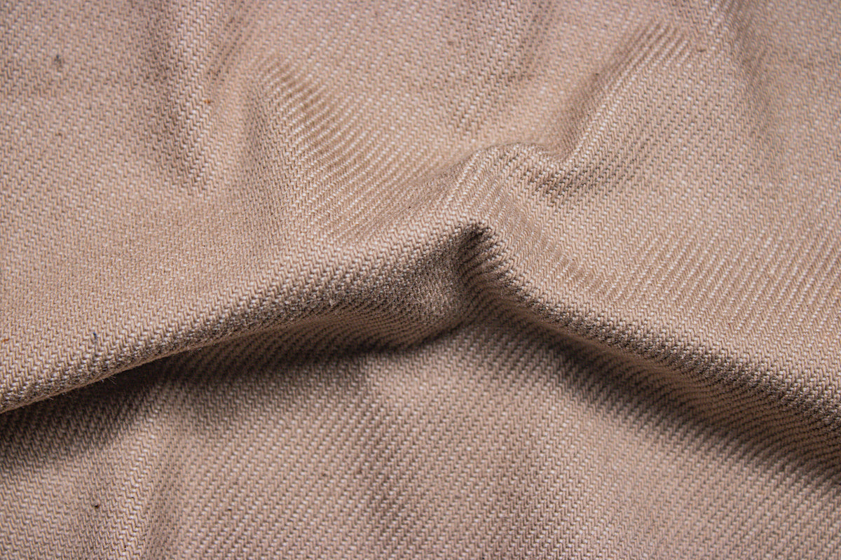 Beige Denim Plain Suiting Fabric