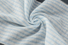 White & Blue Voile Pin Stripe