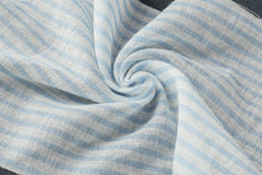 White & Blue Voile Pin Stripe Cotton Fabric