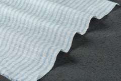 White & Blue Voile Pin Stripe