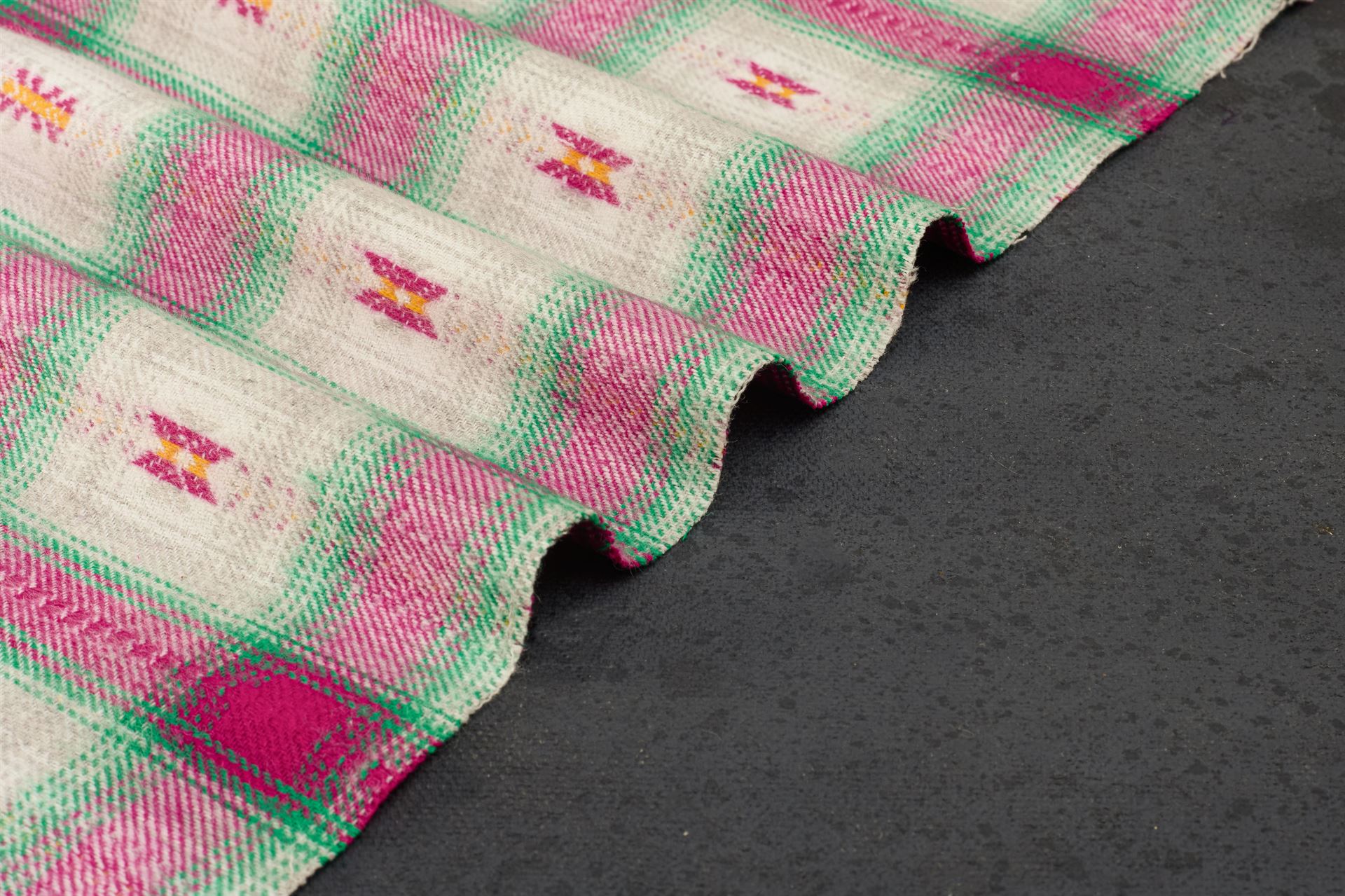 Pink Cotton Jacquard Dobby Twill Check
