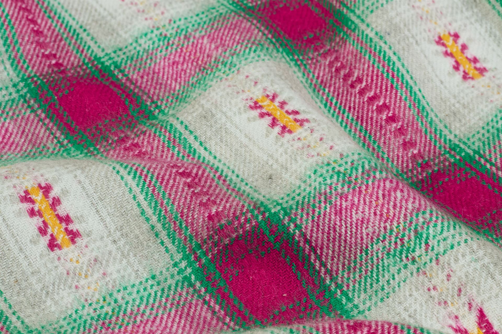 Pink Cotton Jacquard Dobby Twill Check