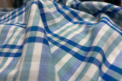 Royal Blue Millmade Check Cotton Fabric