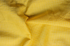 Golden Yellow Formal Mini Check Cotton Fabric