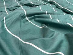Mint Green & White Millmade Stripe Cotton Fabric