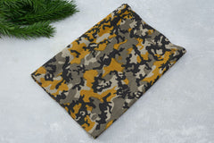 Yellow Black Military Print On melange Lycra