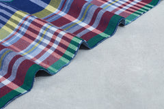 Multicolour Reversible with Blue Base Madras Check Cotton Fabric