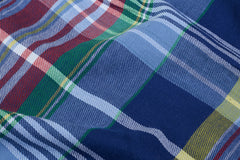 Multicolour Reversible with Blue Base Madras Check Cotton Fabric