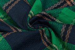 Mint Green Dobby Check Cotton Fabric