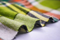 Green Reversible Madras Check Cotton Fabric