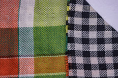 Green Reversible Madras Check Cotton Fabric