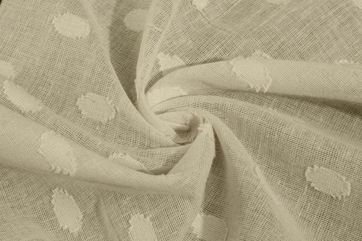 Natural Grey Small Coin Dobby Jacquard
