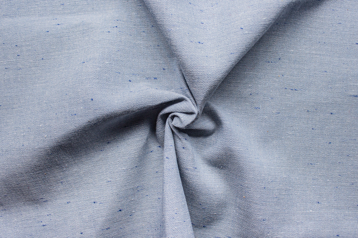 Powder Blue Neps Chambray Cotton Linen Fabric