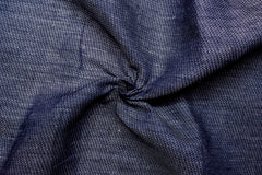 Indigo Jacquard Cotton Denim Linen Fabric