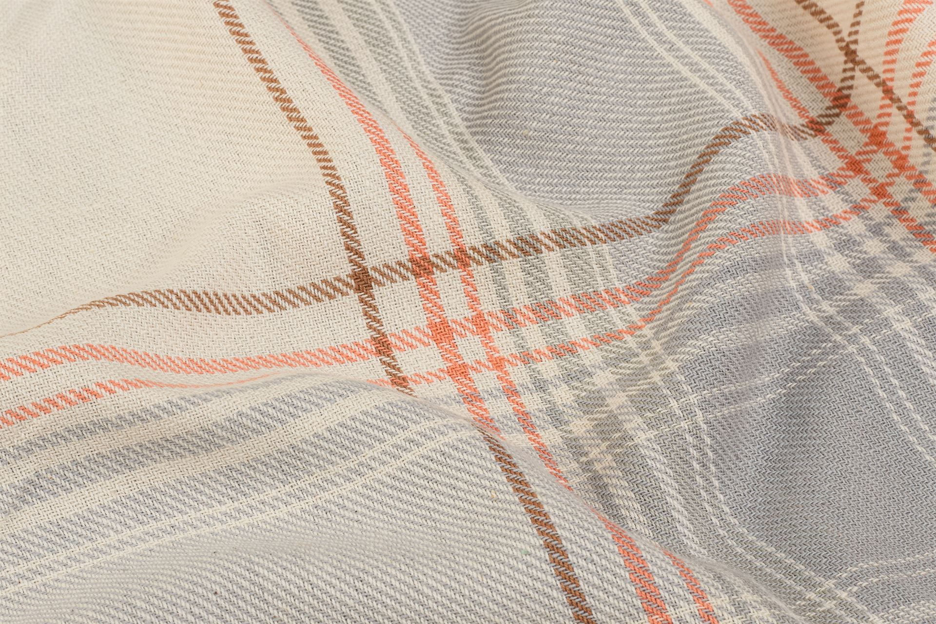Cream & Orange Flannel Twill Check