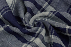 Indigo Blue Reversible Double Cloth Fabric