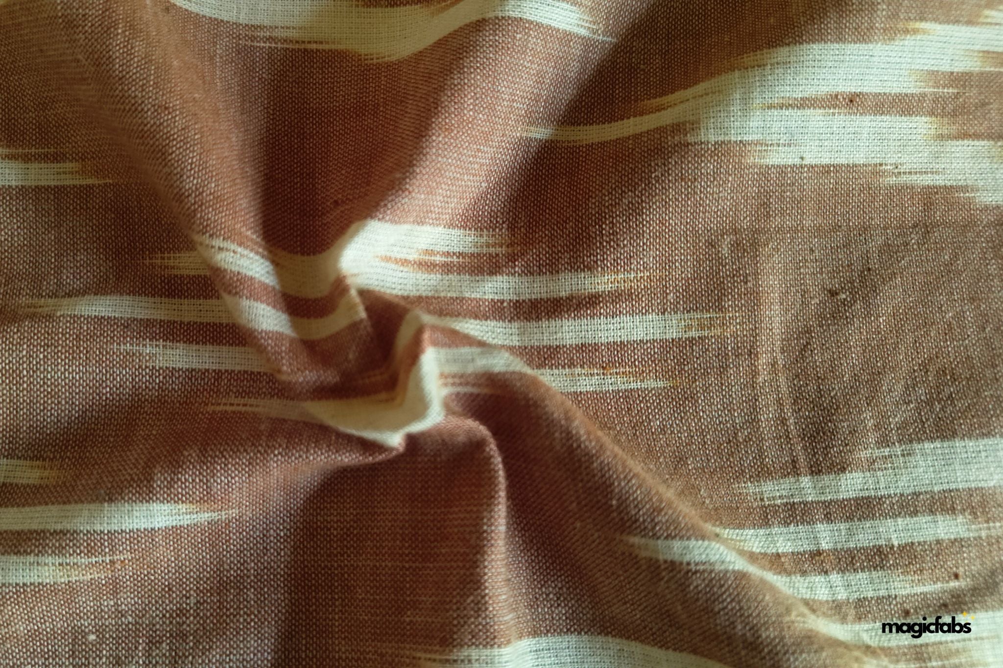 Pastel Pink Handloom Ikat Cotton Fabric