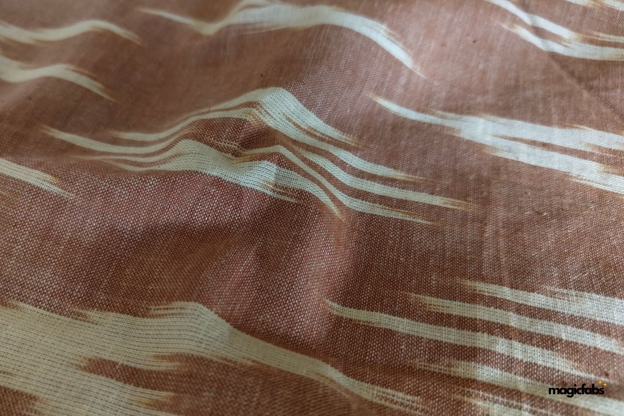 Pastel Pink Handloom Ikat Cotton Fabric