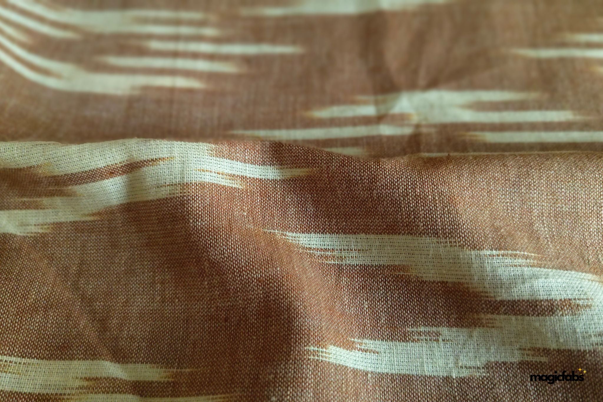 Pastel Pink Handloom Ikat Cotton Fabric