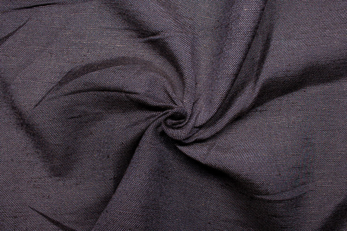 Dark Grey Plain Viscose Linen Fabric