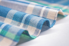 Romar Blue Twill Weave Check Cotton Fabric