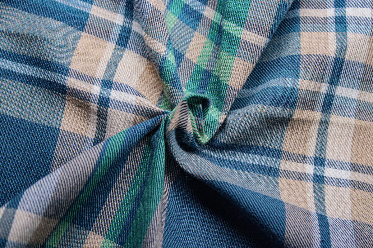 Romar Blue Twill Weave Check Cotton Fabric