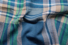 Romar Blue Twill Weave Check Cotton Fabric