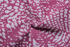 Maroon & White Snake Print on Self Dobby