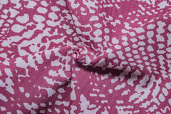 Maroon & White on Self Dobby Snake Print Cotton Fabric