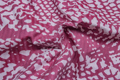 Maroon & White Snake Print on Self Dobby