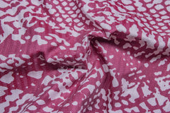 Maroon & White on Self Dobby Snake Print Cotton Fabric