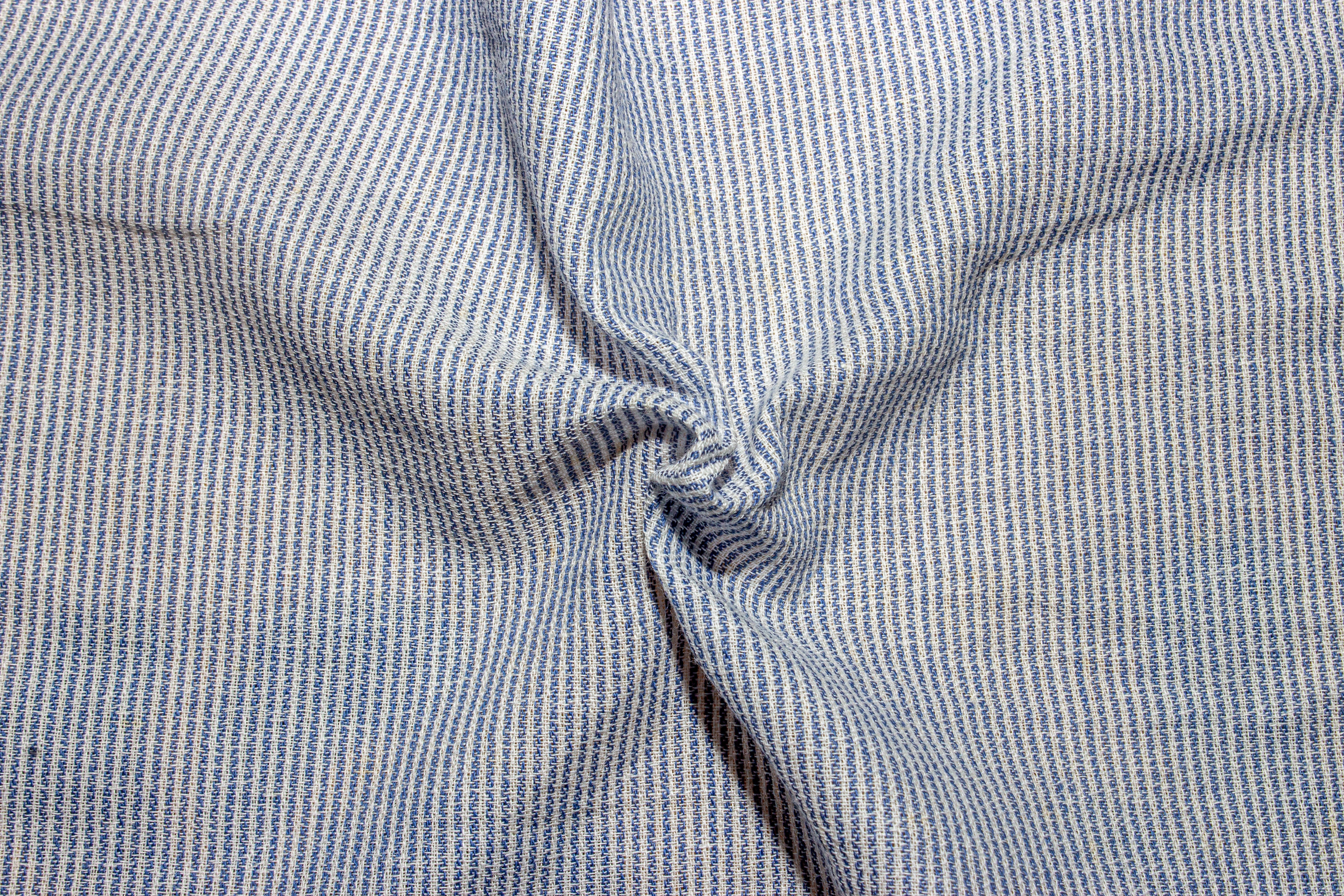 Royal Blue Twisted Stripe Cotton Fabric