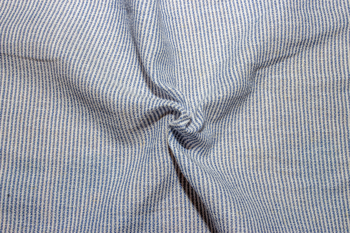 Royal Blue Twisted Stripe Cotton Fabric
