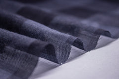Black & Grey Voile Tom Tom Check Cotton Fabric