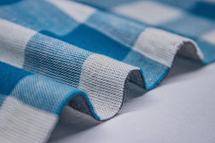 Romer Blue Tom Tom Check Double Cloth Fabric