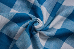 Romer Blue Tom Tom Check Double Cloth Fabric