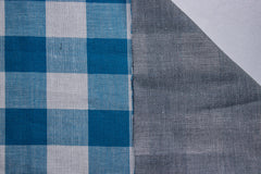 Romer Blue Tom Tom Check Double Cloth Fabric