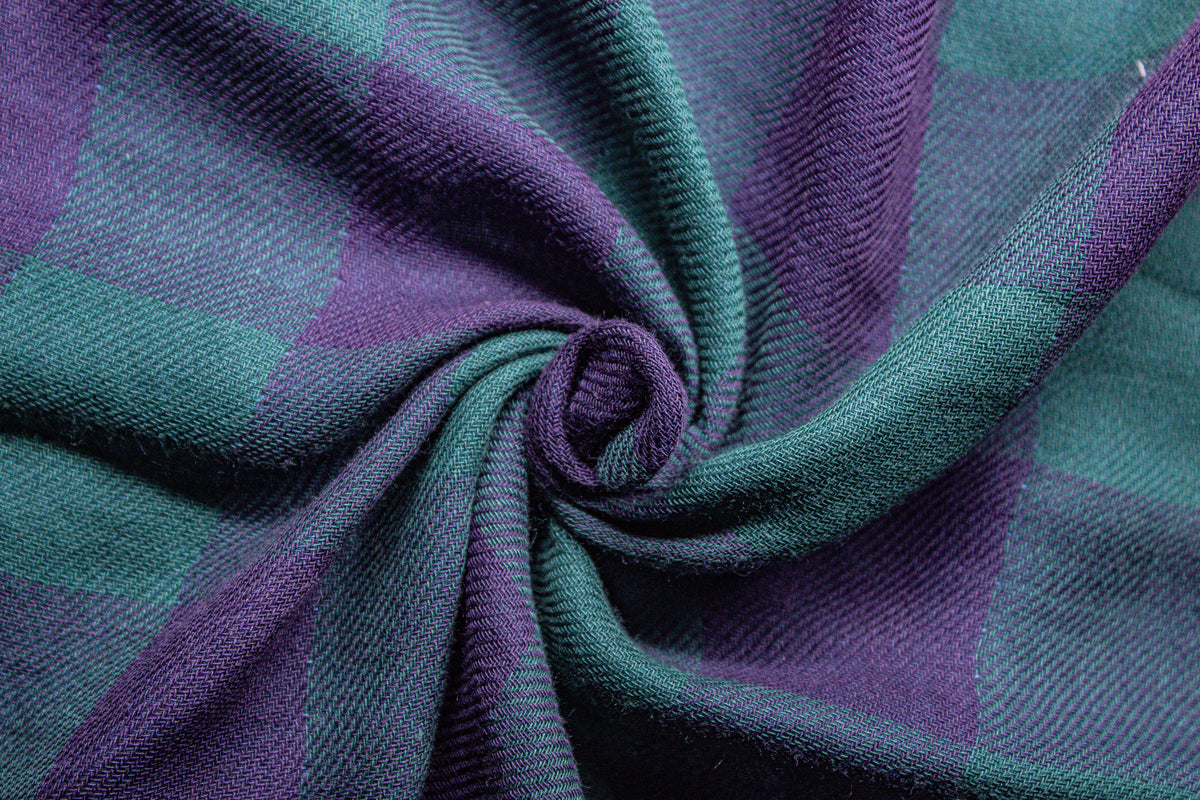 Green & Navy Tom Tom Check Double Cloth Fabric