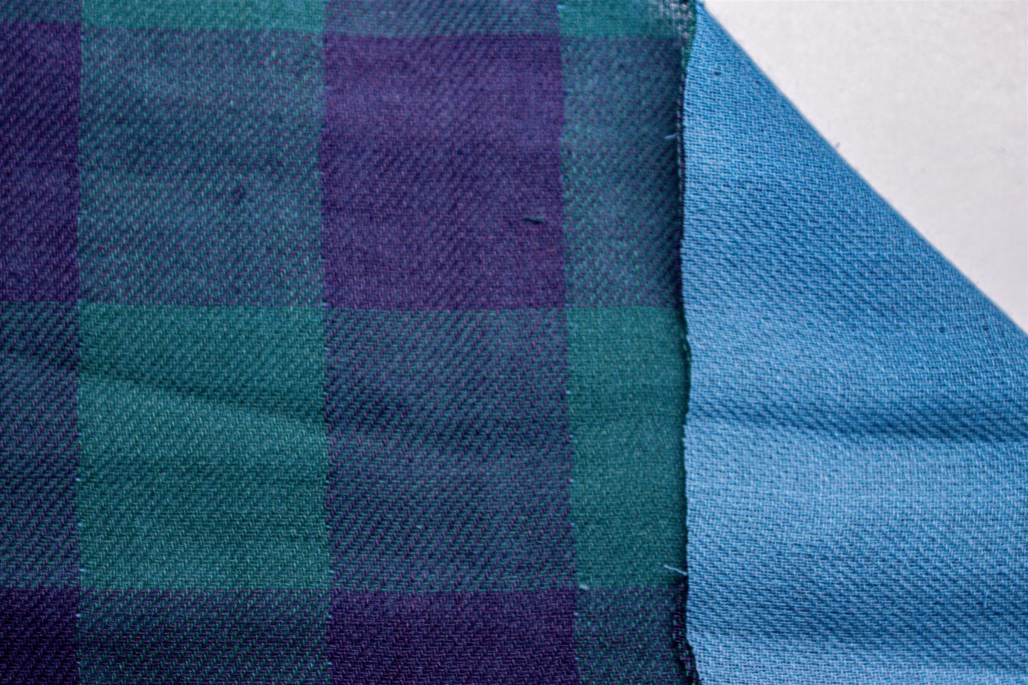 Green & Navy Tom Tom Double Cloth Check