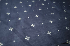 Indigo Engineering Floral Border Denim Fabric